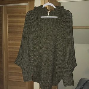 Free People Oversized Hooded Cardigan with Pockets